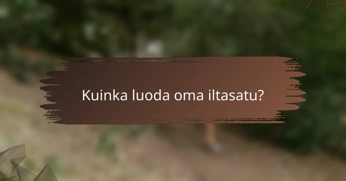 Kuinka luoda oma iltasatu?