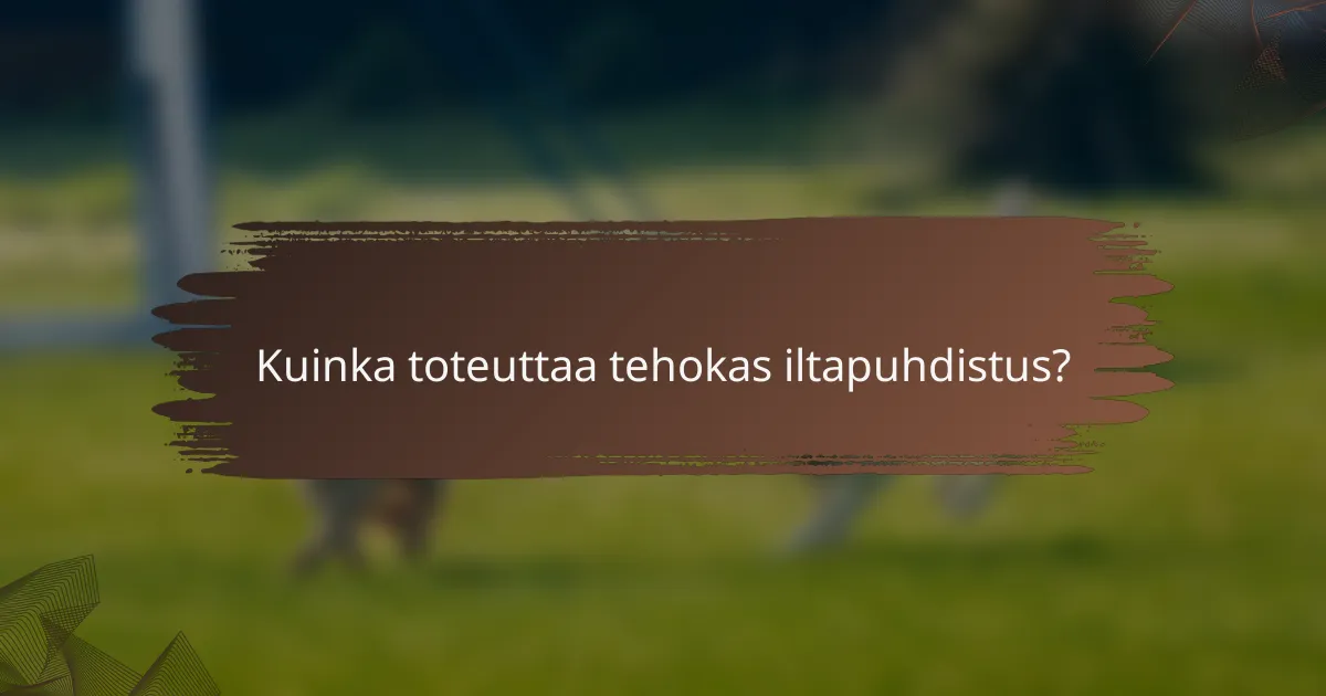 Kuinka toteuttaa tehokas iltapuhdistus?