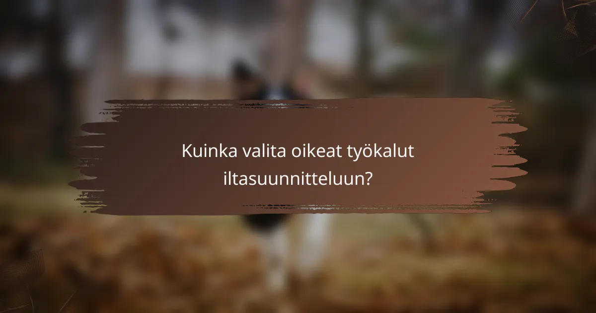 Kuinka valita oikeat työkalut iltasuunnitteluun?