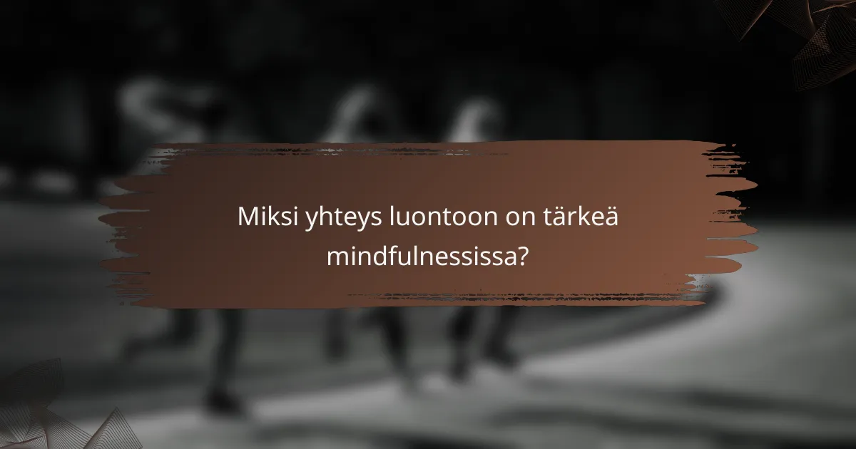 Miksi yhteys luontoon on tärkeä mindfulnessissa?