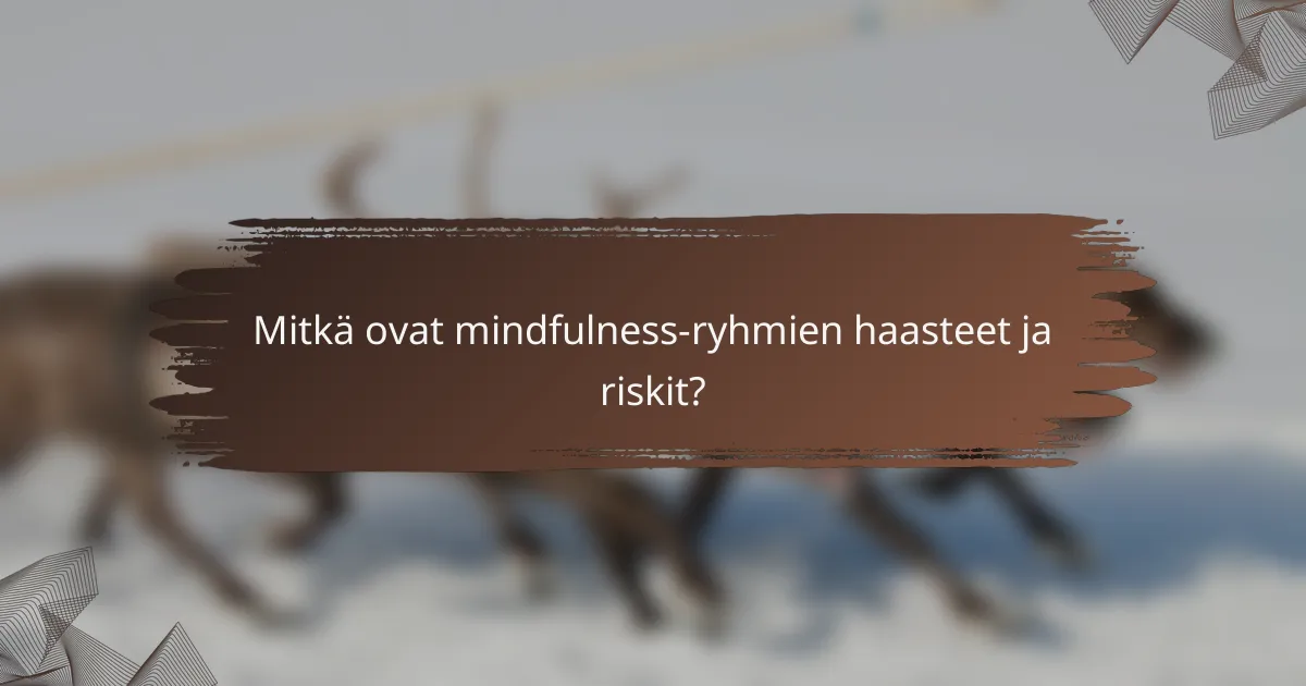 Mitkä ovat mindfulness-ryhmien haasteet ja riskit?