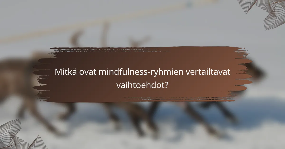 Mitkä ovat mindfulness-ryhmien vertailtavat vaihtoehdot?